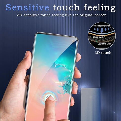 [2+2] واقي شاشة من الزجاج المقسى لهاتف Samsung galaxy S10، 2 ​​* فيلم زجاجي مقسى + 2 * واقي عدسة الكاميرا، فيلم زجاجي ثلاثي الأبعاد بتغطية كاملة، صلابة 9H، ترقية حماية الحافة، سهولة التركيب in Kuwait