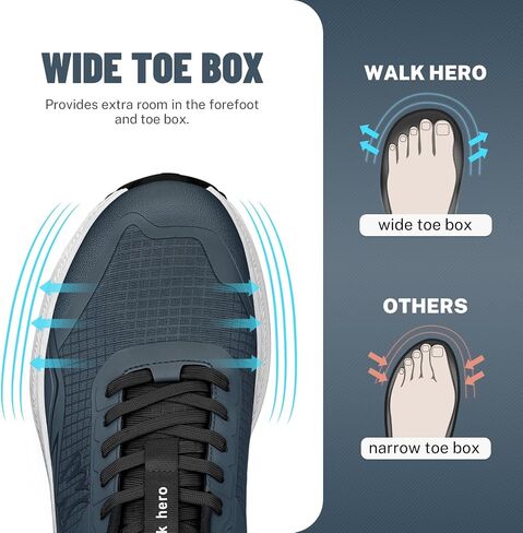 Mens Hiking Shoes for Plantar Fasciitis, Orthopedic Walking Shoes with Arch Support, Lightweight Waterproof Sneakers Wide Toe Box Shoes for Foot & Heel Pain Relief in Saudi Arabia