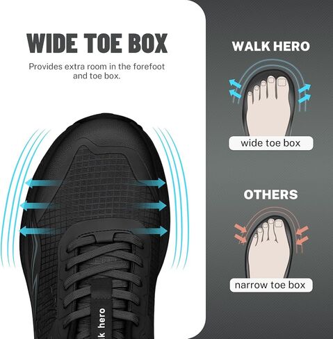 Mens Hiking Shoes for Plantar Fasciitis, Orthopedic Walking Shoes with Arch Support, Lightweight Waterproof Sneakers Wide Toe Box Shoes for Foot & Heel Pain Relief in Saudi Arabia
