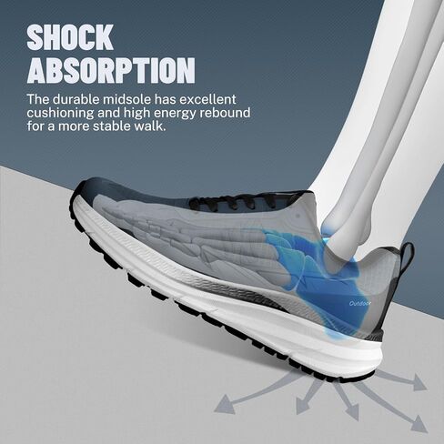 Mens Hiking Shoes for Plantar Fasciitis, Orthopedic Walking Shoes with Arch Support, Lightweight Waterproof Sneakers Wide Toe Box Shoes for Foot & Heel Pain Relief in Saudi Arabia