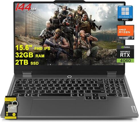Lenovo LOQ Gaming Laptop 15.6" FHD IPS 144Hz AMD Zen4 Octa-core Ryzen 7 8845HS (Beat i7-12700H) 16GB RAM 1TB SSD GeForce RTX 4060 8GB Graphic Backlit Nahimic Rapid Charge Pro Win11 Grey + HDMI Cable in Saudi Arabia