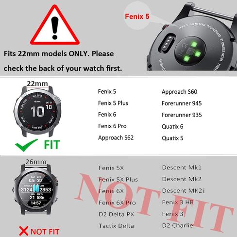 ANCOOL Fenix 6 Watch Band/Fenix 7 Watch Band/Fenix 5 Band 22mm Silicone Watch Band Replacement for Fenix 6 Pro/Fenix 5 Plus/Fenix 7 Pro(Dark Blue-White) in Saudi Arabia