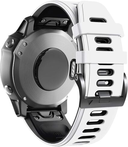 ANCOOL Fenix 6 Watch Band/Fenix 7 Watch Band/Fenix 5 Band 22mm Silicone Watch Band Replacement for Fenix 6 Pro/Fenix 5 Plus/Fenix 7 Pro(Dark Blue-White) in Saudi Arabia