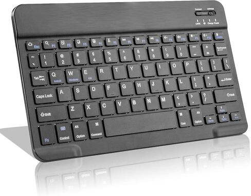 Wireless Bluetooth Keyboard for Apple iPad iPhone Samsung Tablet Phone Smartphone iOS Android Windows (10 inch Black) Ultra Slim Portable Mini Keyboard in Saudi Arabia