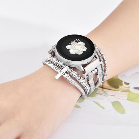 Boho Leather Bracelet for Samsung Galaxy Watch 7/6/5/4 Band 40 44mm Women, 20mm Handmade Multilayer Adjustable Bracelets Strap for Galaxy Watch 6 Classic 43mm/Watch 5 Pro / Watch4 Classic 42mm/Active2 in Saudi Arabia