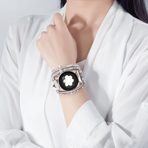 Boho Leather Bracelet for Samsung Galaxy Watch 7/6/5/4 Band 40 44mm Women, 20mm Handmade Multilayer Adjustable Bracelets Strap for Galaxy Watch 6 Classic 43mm/Watch 5 Pro / Watch4 Classic 42mm/Active2 in Saudi Arabia