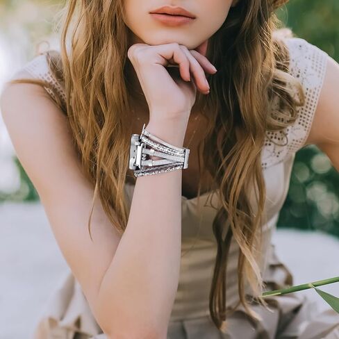 Boho Leather Bracelet for Samsung Galaxy Watch 7/6/5/4 Band 40 44mm Women, 20mm Handmade Multilayer Adjustable Bracelets Strap for Galaxy Watch 6 Classic 43mm/Watch 5 Pro / Watch4 Classic 42mm/Active2 in Saudi Arabia