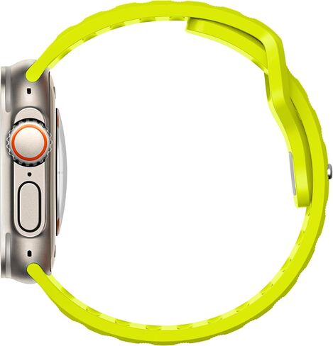 UC1 Sport Band for Apple Watch Bands Ultra 2 49mm, Series 10 46mm, 9 8 7 45mm 41mm, SE 6 5 4 44mm 40mm, 3 2 1 42mm 38mm Men Women iWatch, Strap Silicone, Fluoroscent Yellow in Saudi Arabia