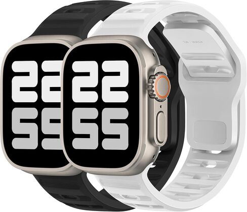 UC1 Sport Band for Apple Watch Bands Ultra 2 49mm, Series 10 46mm, 9 8 7 45mm 41mm, SE 6 5 4 44mm 40mm, 3 2 1 42mm 38mm Men Women iWatch, Strap Silicone, Fluoroscent Yellow in Saudi Arabia