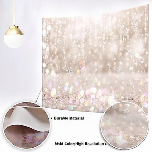 Mocsicka Winter Wonderland Snowflake Bokeh Backdrop Blue Ivory Spot Bokeh Winter Christmas Backdrops for Photography Kids Children Newborn Baby Birthday Holiday Party Decor (Blue, 7x5ft(82''x60'')) in Saudi Arabia