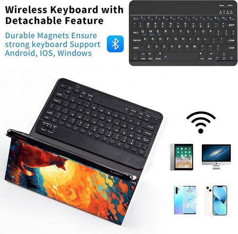 حافظة لوحة مفاتيح لجهاز Samsung Galaxy Tab A 10.1" 2019 (SM-T510/T515/T517)، غطاء جلدي نحيف مع لوحة مفاتيح بلوتوث قابلة للفصل وغطاء واقٍ لجهاز Galaxy Tab A 10.1، بريق الكتاب المقدس اللامع in Kuwait
