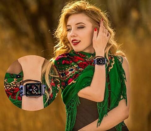 V-MORO Beaded Bracelet Compatible with Apple Watch Band 40mm/38mm/41mm Series 9 8 7 6 SE 5 4 Women Fancy Dressy Handmade Stretchy Watch Strap iWatch Bands Series 3 2 1 Replacement (SeaBlue) in Saudi Arabia