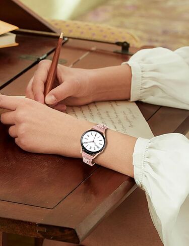 Slim Leather Band with Charms Compatible with Samsung Galaxy Watch 7 6 5 4 40mm 44mm/Watch 6 Classic 43mm 47mm/Watch 5 Pro 45mm/Watch 4 Classic 46mm 42mm, Genuine Leather Strap 20mm Women in Saudi Arabia