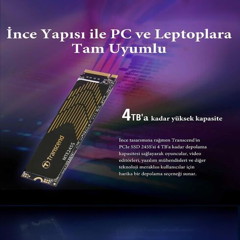 محرك الأقراص الصلبة الداخلي للألعاب Transcend TS4TMTE245S سعة 4 تيرابايت M.2 PCIe Gen4x4 2280 NVMe مع مبدد حرارة الجرافين، مع سرعات تصل إلى 4,800 ميجابايت/ثانية in Saudi Arabia