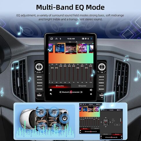 [2+64G] ستيريو سيارة بشاشة لمس عمودية 9.5 بوصة IPS - تشغيل لاسلكي وAndroid Auto - راديو سيارة Android مزدوج Din مع نظام ملاحة GPS/WiFi/وصلة مرآة/SWC + كاميرا احتياطية AHD in Saudi Arabia