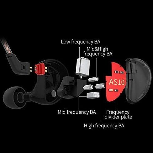 KZ AS10 Monitors Headphone Earbuds 5 Balanced Armature Driver, Noise Cancelling Headphones Wired IEMS Ear Phones with 2 Pin Detachable Cable for Musician Singer Church in Saudi Arabia