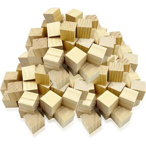 Cheardia 30 Pack 2 Inch Wooden Blocks for Crafts, Unfinished Wood Cubes Square Blank Block for Crafts Making, DIY Decor