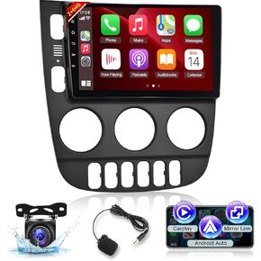 Car Stereo for Mercedes Benz W163 ML320 ML350 ML400 ML500 1997 1998-2005 - 9 Inch 2+64G Android Touchscreen Radio with Wireless Carplay and Android Auto, HiFi/WiFi/GPS/SWC + AHD Backup Camera