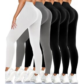High Waisted Leggings for Women No See-Through-Soft Athletic Tummy Control Black Pants for Running Yoga Workout