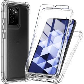for HMD Vibe Phone Case with Tempered Glass Screen Protector,Slim Soft Silicone Full-Body Protective Cover (HMD Vibe,Blue)