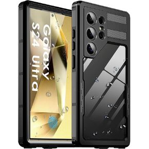 Ezanmull for Samsung Galaxy S23 Ultra Waterproof Case, with Built-in Screen Protector Dustproof Shockproof Full Body Underwater Protective Phone Case Cover for Samsung Galaxy S23 Ultra 5G 6.8"-Black