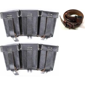 WWII German K98 Pouch Set Black (2 pcs K98 pouch + free K98 Sling Brown)