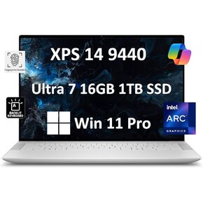Dell XPS 14 9440 Business Laptop (14.5" FHD+, Intel 16-Core Ultra 7 155H (> i7-13700H), 16GB LPDDR5X-6400, 1TB SSD) AI PC, FP, 21-Hr Long Battery Life, 1080p RGB-IR Webcam, Win 11 Pro w/AI Copilot