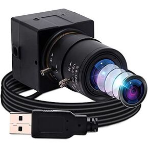 USB Camera 8MP Webcam Full HD 2448P Optics Zoom USB Camera with 2.8-12mm Wide Angle Varifocal Lens Web Cam,UVC USB Webcam for Mac/Windows/Linux/Raspberry Pi