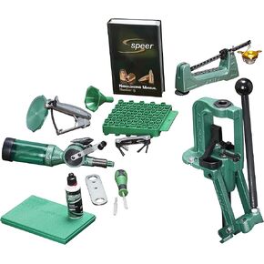 RCBS Rock Chucker Supreme Master Reloading Kit, Reloading Equipment Kit with Press, Scale, Powder Dispenser and More Green