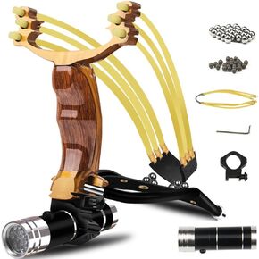 Slingshot,Wrist Sling Rocket Professional Hunting Slingshot with Heavy Duty Launching Bands, High Velocity Catapult …