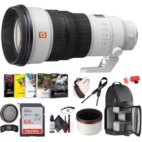 Sony FE 300mm f/2.8 GM OSS Lens (Sony E) (SEL300F28GM) + Sling Backpack + Photo Software + 64GB Memory Card + Cleaning Kit + Hand Strap + Card Wallet + Memory Card Reader + Lens Cap