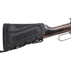 WAYNE'S DOG Canvas Leather Recoil Reducing Pad Stock Extension Cover Buttstock Cheek Rest with Rifle Shell Holder