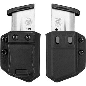 2 Pack Universal Mag Carrier IWB/OWB Magazine Holster Fits:9mm/.40 Double Stack|9mm/.40 Single Stack|.45ACP Double Stack|.45ACP Single Stack,for Right & Left Hand Ambidextrous Concealed Carry