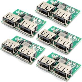 (5 Pack) JacobsParts 15W Dual USB 5V 3A DC-DC Buck Voltage Step-Down Charging Module 9V 12V 24V Input