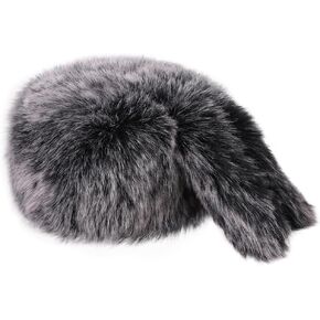 PENINSULA LOVE Faux Fur Russian Hat Women Cossack Hat Soft Warm Ushanka Cap Fluffy Bomber Hat