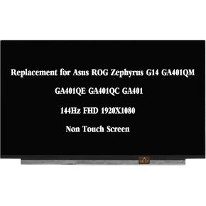 Compatible with Asus ROG Zephyrus G14 GA401QM GA401QE GA401QC GA401 LM140LF1F-02 LM140LF1F02 LCD Screen Display Replacement Panel 144Hz FHD 1920X1080 (Non-Touch Screen)