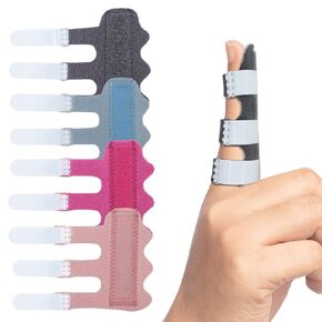 4 Pcs Upgraded Trigger Finger Splint: Trigger Finger Brace Support with 3 Adjustable Fixing Belt, Finger Straightener for Middle/Ring/Index/Pinky/Thumb, Fits for Broken/Straightening/Arthritis