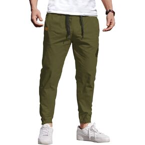 COOFANDY Mens Casual Joggers Pants Cotton Elastic Waist Drawstring Chino Cargo Pants Hiking Outdoor Track Sweatpants