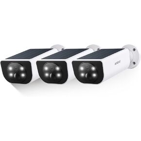2K Solar Camera Outdoor Wireless-2.4Ghz WiFi Cameras for Home Security, Continuous Power, Color Night Vision, SD Card/Cloud Storage, Waterproof, Works with Alexa/Google Home S1 (3 Pack) in Saudi Arabia