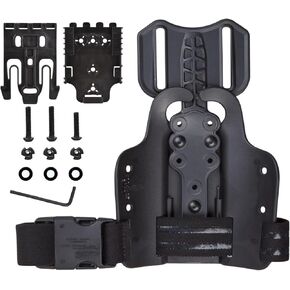 Drop Flex Adapter and QLS 19 22 for Quick Locking System Kit, with Single Strap Leg Platform Polymer Leg Shroud for Gun Holsters