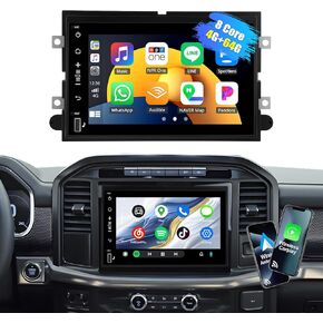 4+64GB Car Radio Stereo for Ford F150 F250 F350 Fusion Edge Explorer Taurus Android 13 Head Unit 7" Touch Screen Car Stereo with Wireless CarPlay Android Auto GPS FM Bluetooth 5.0 32EQ Car Audio