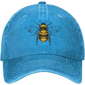 Funny Bees Hats Honey Bees Cap for Women Cute Womens Hats Blue