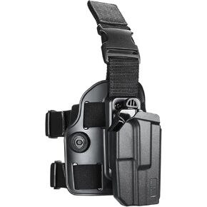 Level II Tactical G19 Drop Leg Holster, Thigh Holster Fits G19 GEN 3-5 G19X/44/45, G23/32 Gen 3-4, Thumb Finger Release, Right Hand, Leg Holster for Pistols, Holster for Men/Women,