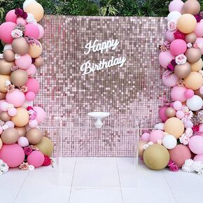Shimmer Wall Backdrop Gold 24 Sequin Backdrop Panels for Christmas Decoration of Birthday, Wedding and Party