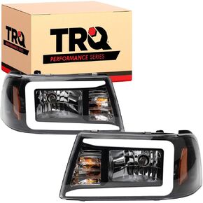 TRQ Headlight Assembly Set Headlights Driver & Passenger Side Compatible with 2015-2020 Chevrolet Suburban Tahoe GM2502405 GM2502485 GM2503405 GM2503485