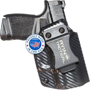 AYIN Tactical 2 in 1 Holster for Springfield Hellcat 3" Micro-CompactHolster Concealed Carry IWB OWB Right-Handed Holster, Made in USA, Optics Cut, Positive Adjustable Retention Black