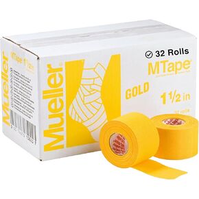 MUELLER Sports Medicine MTape Rolls Team Pack, Quality Athletic Tape, Easy to Tear for Fast & Effective Taping, 1.5" x 10 Yards Per Roll, 32 Rolls