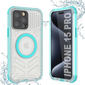 Punkcase for iPhone 15 Pro Waterproof Case [Crystal 2.0 Series] Protective IP68 Certified Cover W/Screen Protector [Shockresistant] Ultra Slim 360 Protection for iPhone 15 Pro [Teal]