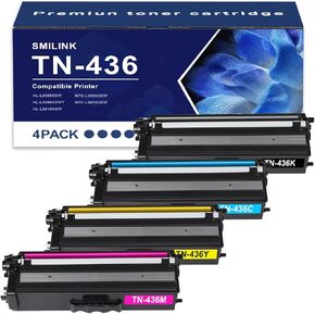 TN436 TN-436 Toner Cartridge 4 Pack Compatible Replacement for Brother TN436 Toner Cartridge Set TN 436 HLL8360Cdw HLL8360Cdwt HLL9310Cdw MFCL8900Cdw MFCLL9570 Printer (Black Cyan Magenta Yellow)