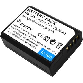LP-E10 Lithium-Ion Battery Pack Compatible with Canon EOS Rebel T3, T5, T6, T7, Kiss X50, Kiss X70, EOS 1100D, EOS 1200D, EOS 1300D, EOS 2000D Digital Camera